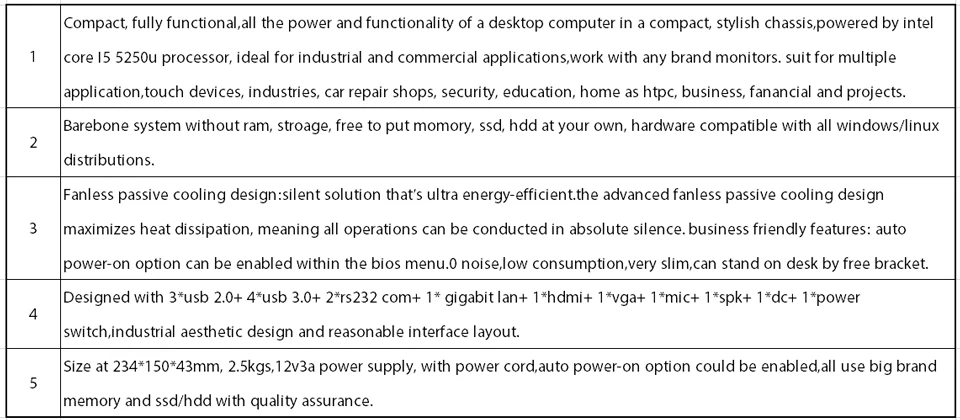 Безвентиляторный промышленный ПК, мини компьютер, Windows 10, Intel Core I5 5250U, [HUNSN MA04I], (двойной WiFi/VGA/HD/3USB2. 0/4USB3. 0/LAN/2COM)