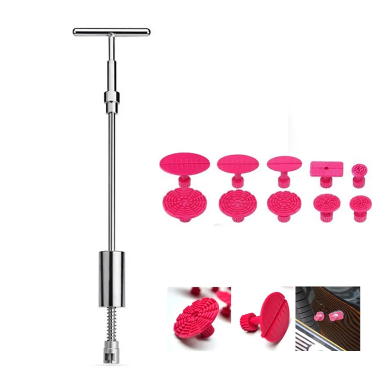 

2 in 1 Slide Hammer Dent Puller Kit Car Paintless Dent Repair Hail Removal Kit PDR Tool 10 Pulling Tabs