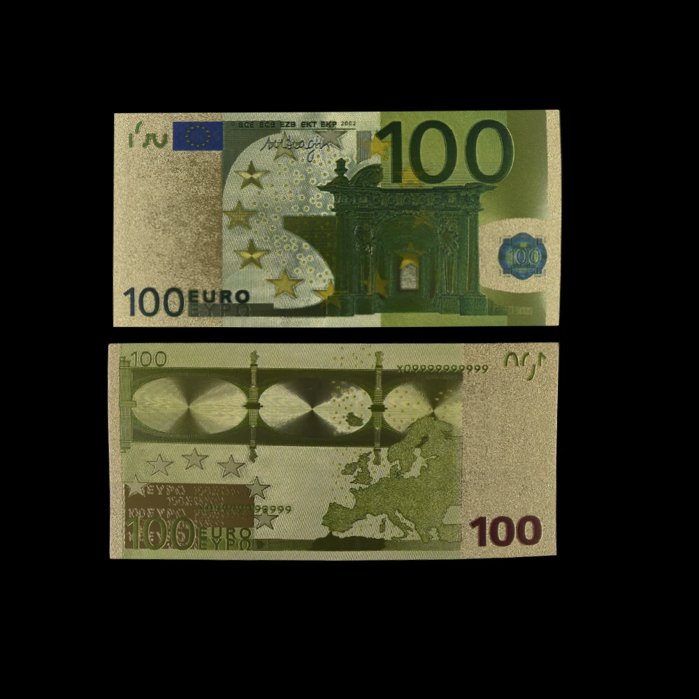 10 шт/Партия Красочные Банкноты евро 100 евро поддельные деньги банкнота из золотой фольги для коллекции и подарков