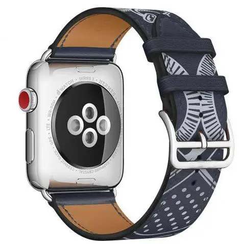 Ремешок из натуральной кожи петлевой для часов Apple Watch Band одинарный Тур rallye для iWatch ремешок 38 мм 42 мм 40 мм 44 мм серия 4 3 2 1 серия 5 - Цвет ремешка: black gray