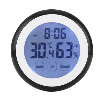 

4 Colors Plastic Digital LCD Temperature Humidity Time Function Wall Clock Indoor Weather Station Meter Tester Backlight Clocks