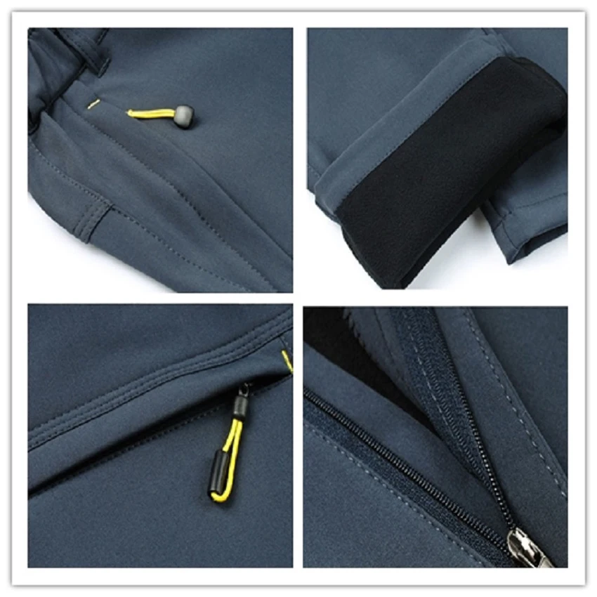 JACKSANQI de invierno de los hombres de Trekking pantalones nuevos impermeable al aire libre a prueba de viento térmica gruesa pantalones de senderismo Camping pantalones de esquí de 5XL RA034