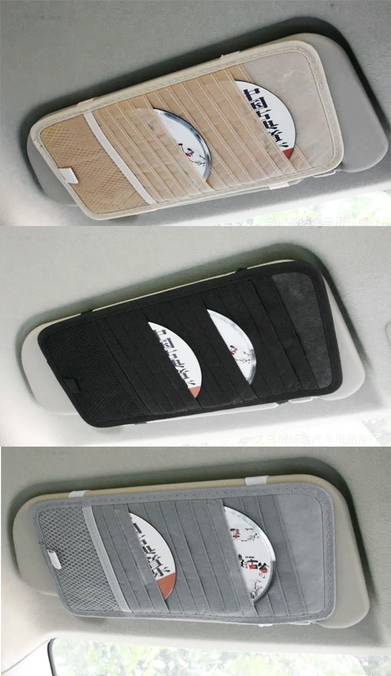 

12 Slot Car CD Holder Auto Visor DVD Disk Card Case Clipper Bag Interior Organizer Cover Automobile Storage Bag Accessories