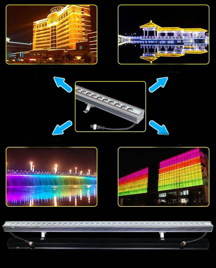18 Вт 24 Вт открытый высокомощный водонепроницаемый светодиодный настенный светильник 110 В 220 В 1 м RGB светодиодный полосковый волновод настенный светильник 2 шт