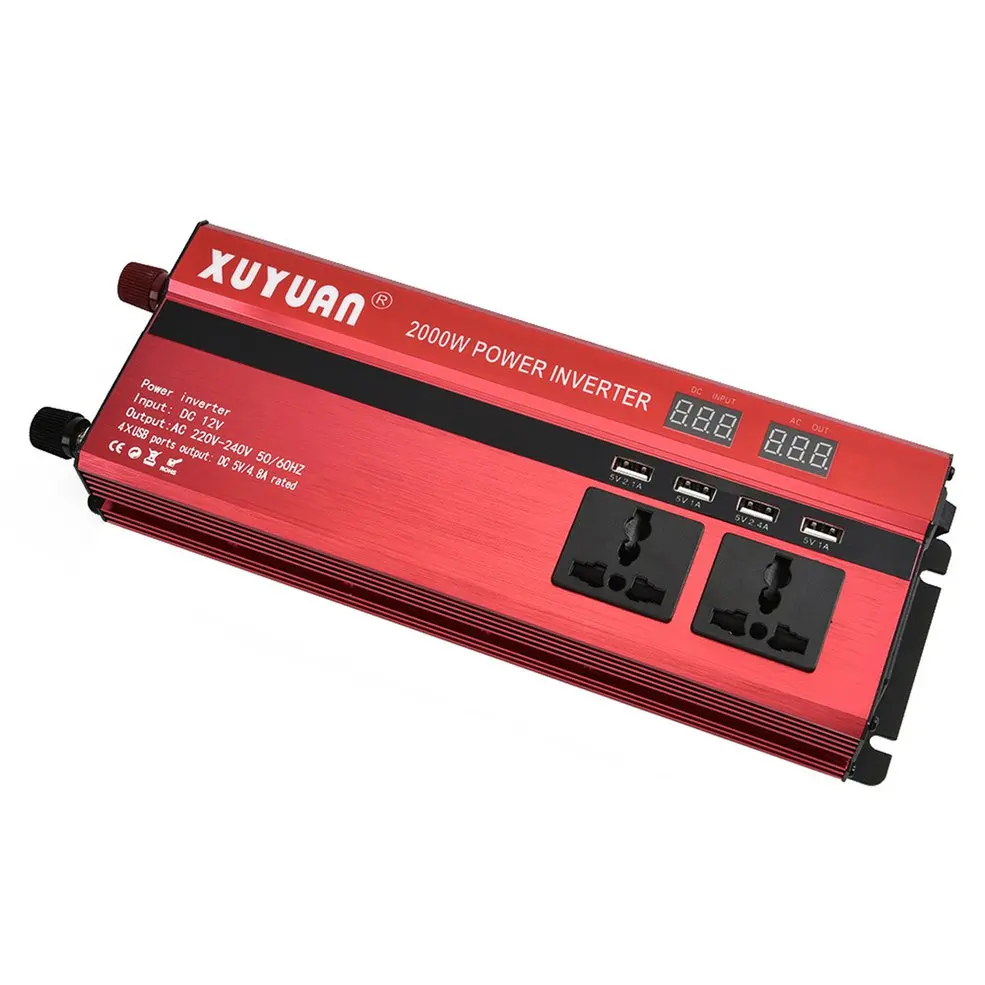 

Xuyuan Portable Cars Vehicles Powerful Inverter Charger With LCD Display Screen Converter 12V To 220v2000w
