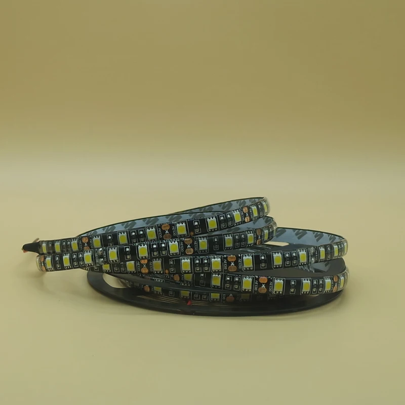 5050 RGB светодиодные полосы света Черный PCB IP65 Водонепроницаемый DC12V 60LED гибкие