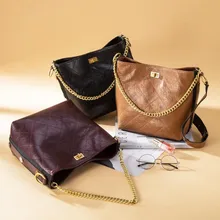 Real Cow Leather Ladies Chains HandBags Women Genuine Leather bags Totes Messenger Bags Hign Quality Designer Luxury Brand Bag aequeen women genuine leather bags totes messenger bags hign quality designer luxury brand bag ladies handbags feminina bolsa