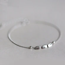 Мини квадратный милый сладкий простой 925 пробы Серебряный корейский литературный темперамент Женский модный изменяемый Размер браслеты SBR063