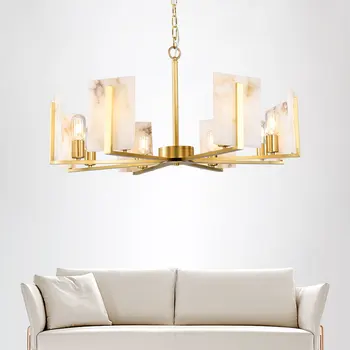 

American style marble pendant lights living room restaurant cafe metal decor hanging lights bedroom dinning suspension luminaire