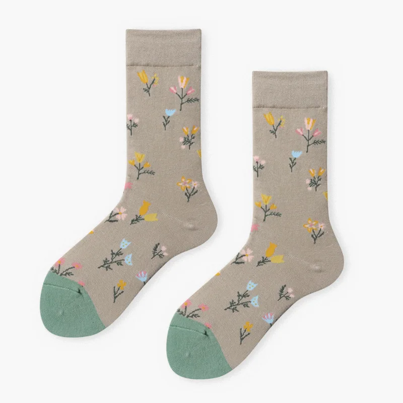 Harajuku/Веселые мужские носки; забавные мужские носки с ленивцем; женские носки с большими цветами и усами; Новинка; носки из чесаного хлопка; забавные носки - Цвет: 9