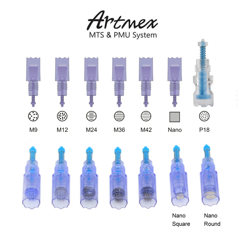 5pcs MTS Semi Permanent Makeup Eyebrow Microblading Tattoo Needle Cartridge M9 M12 M36 M42 P18 Used for Artmex V8 V6 V3 Machine | Красота и