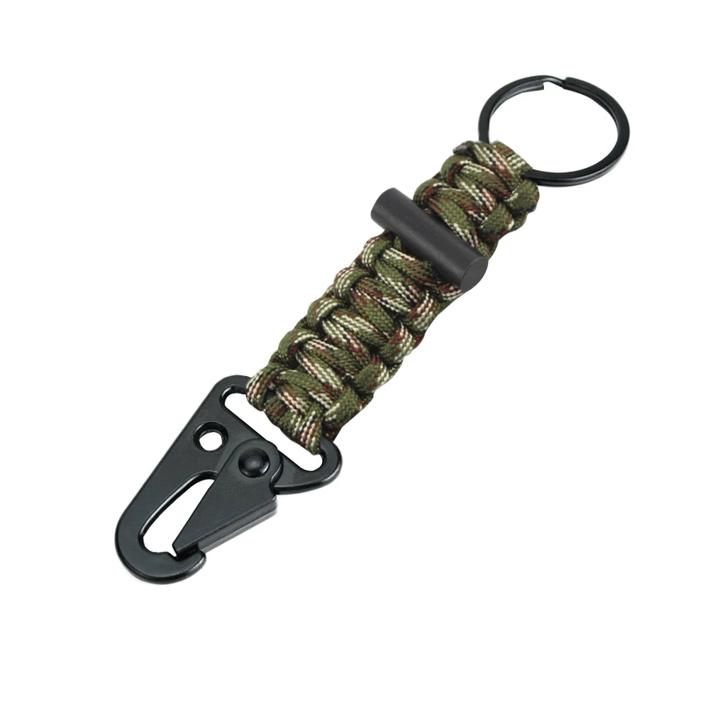 Простой Открытый шнурок Карабин брелок для ключей выживания Брелок тест буксировочный шнур кулон Вязание автомобильный брелок подвесной подарок