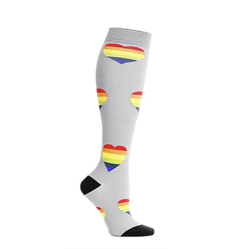 Унисекс, женские и мужские Спортивные Компрессионные носки для медсестер, эластичные носки для девочек, женские эластичные высокие носки