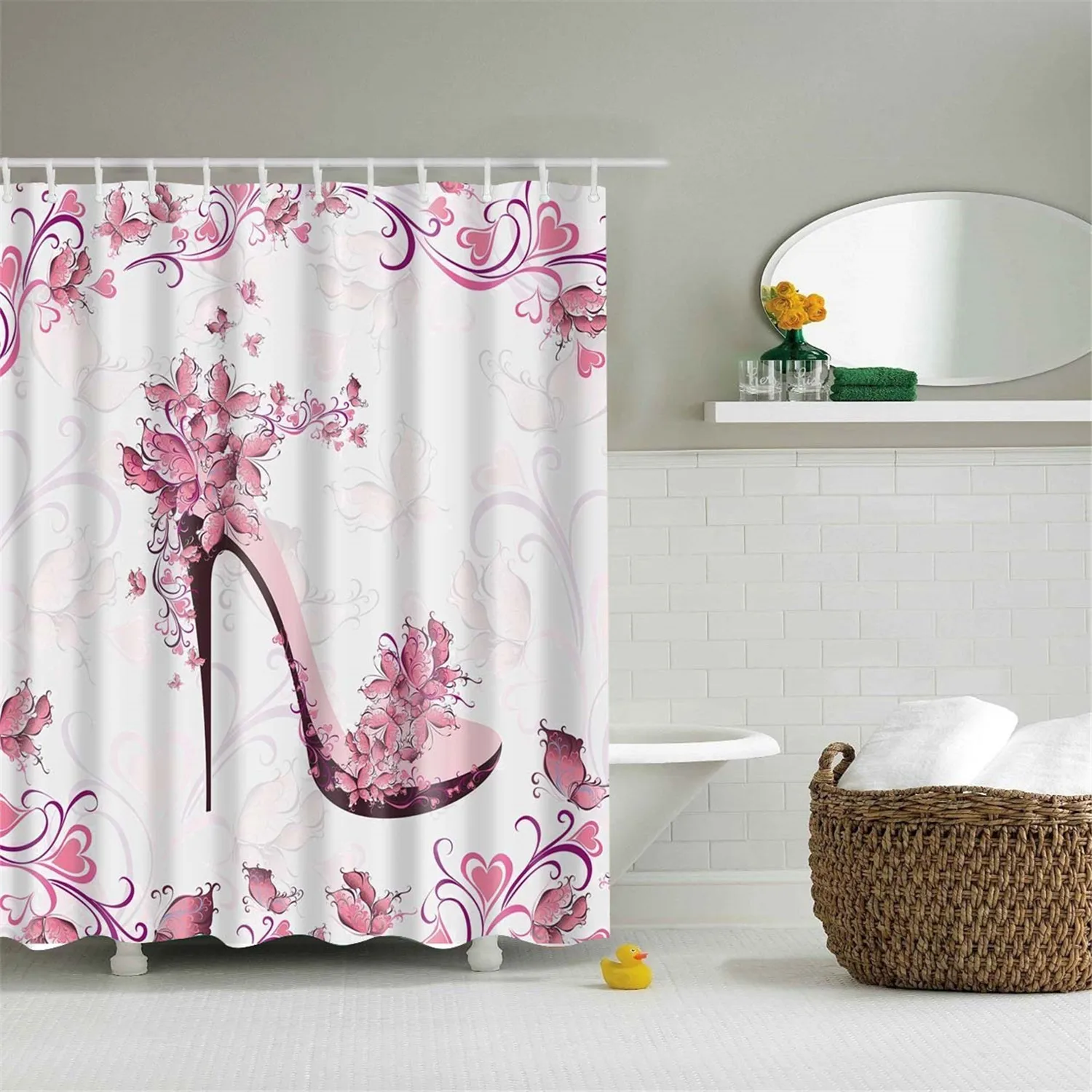 Washable Cute Sweet print Shower curtain waterproof 3D polyester fabric for bathroom curtain large 180x200cm cortinas