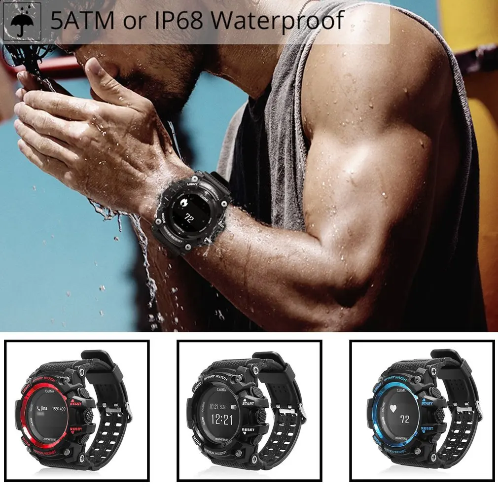 

T1 Waterproof Smart Wristwatch OLED Display Heart Rate Monitor Push Message Call Reminder For Android For iOS Phone
