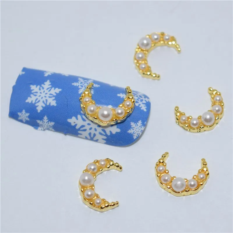

NEW 10Pcs 3D Nail Art Decorations moon Art Tools Crystal Rhinestone For Nails Alloy Decorations Nail Art Glitter DIY #325