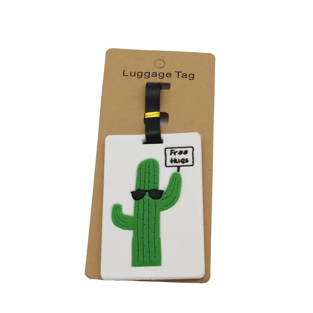 DEZEMIN 2PCS Travel Cactus Luggage Tags Set Name Tag for Suitcase Bags 