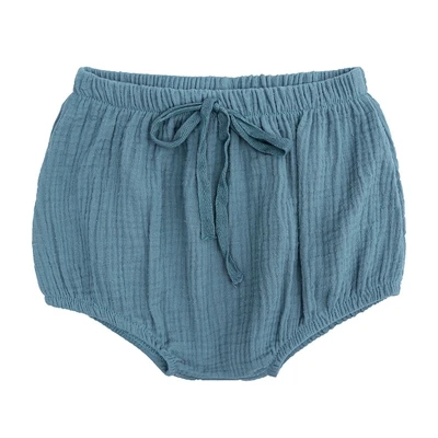Шорты для малышей летние Хлопковые штанишки для малышей подгузники с покрытием для девочек шорты для маленьких девочек короткие штаны для малышей - Цвет: Синий