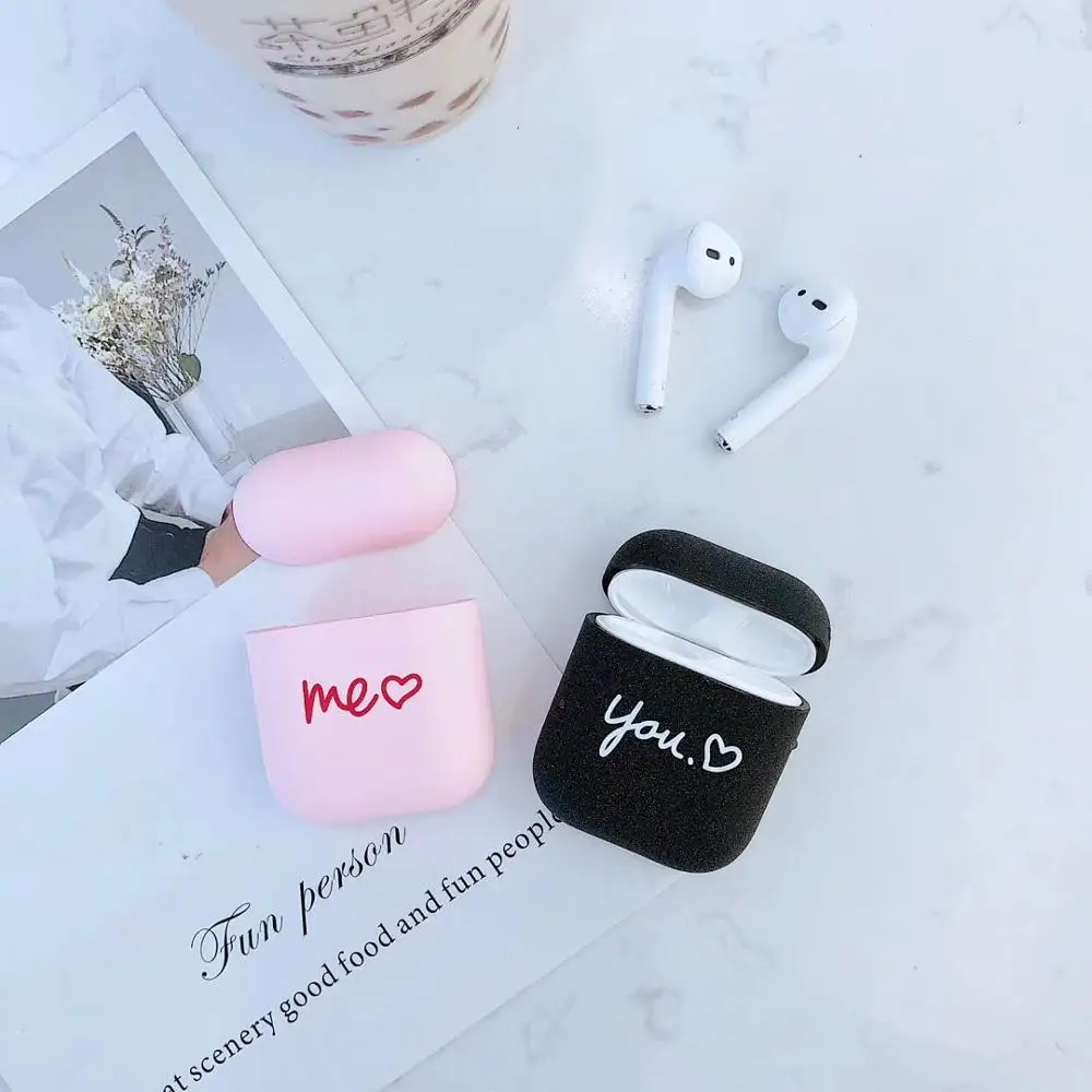 

Simple couple models wireless Bluetooth protective cover for airpods1/2 generation universal matte hard shell headphones set