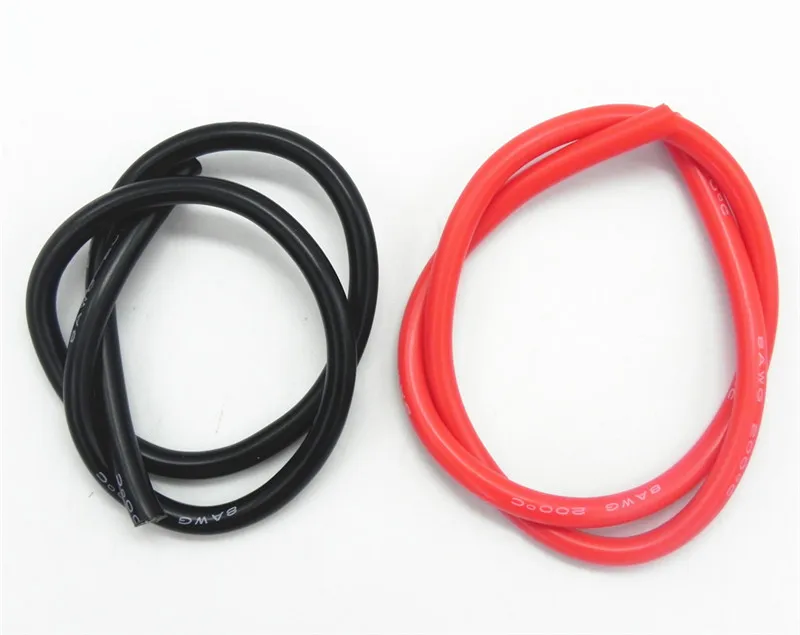 10 компл./лот 8AWG 1 м силиконовый провод кабель высокая температура 0 5 черный +