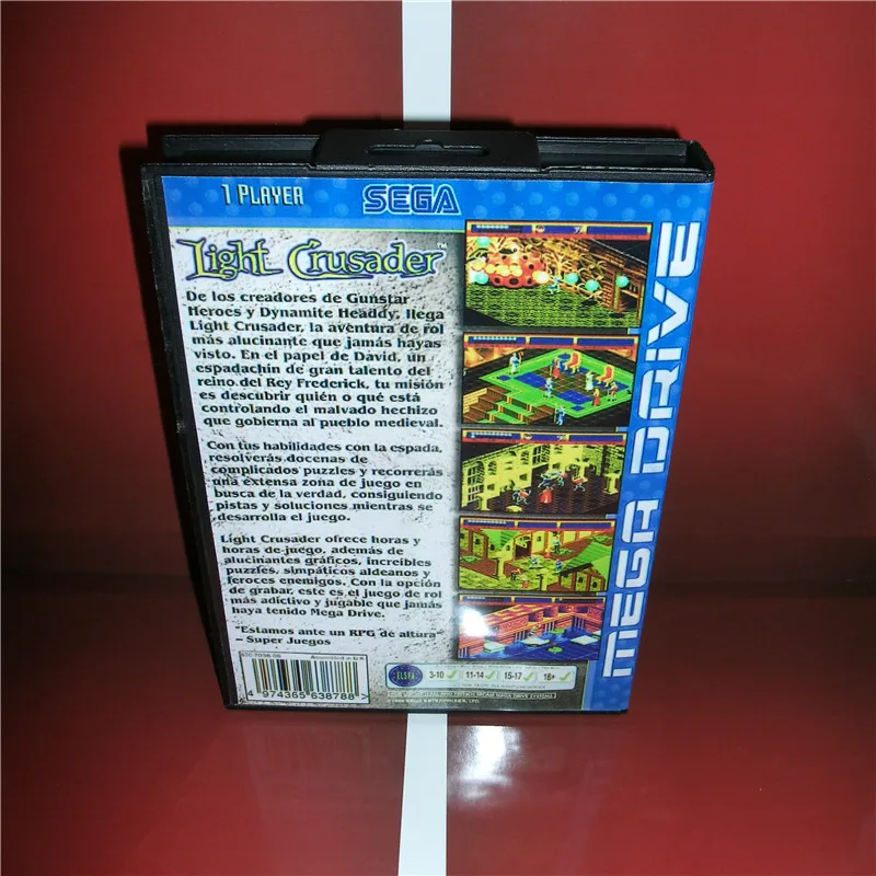 Light Crusader EU крышка с коробкой и руководство для Sega megadrive Genesis игровая консоль 16 бит MD карта