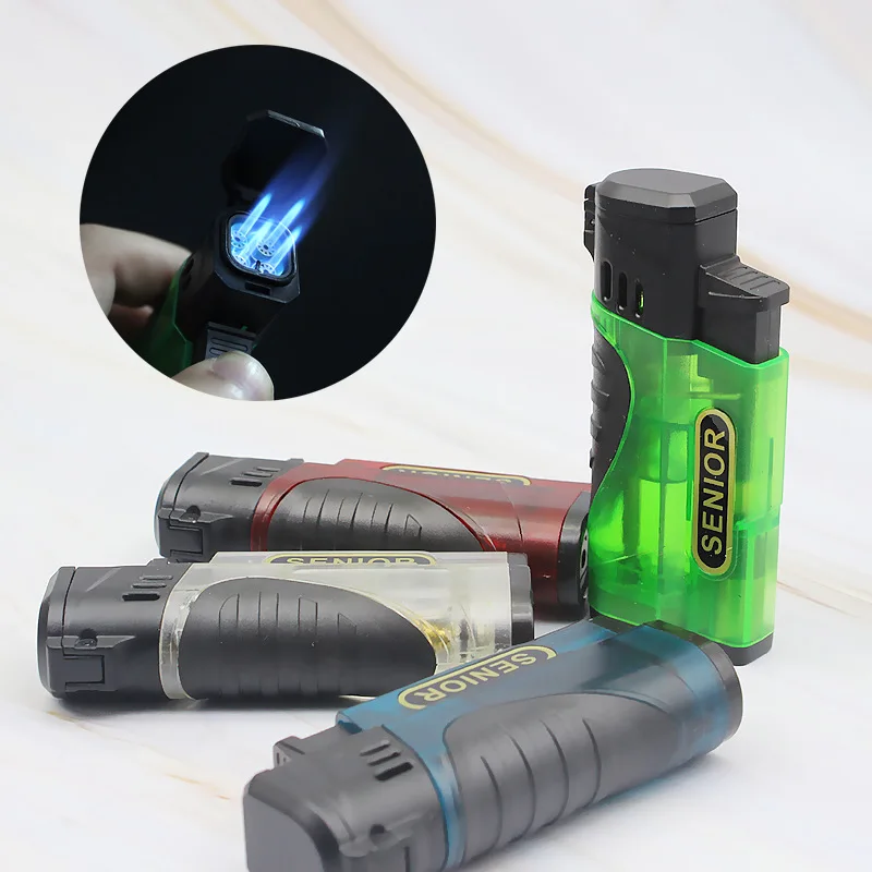 

Four Flames Torch Turbo Lighter Gas Lighter Blue Flame Electronic Lighter Butane Spray Gun 1300C Cigar Lighters Gift