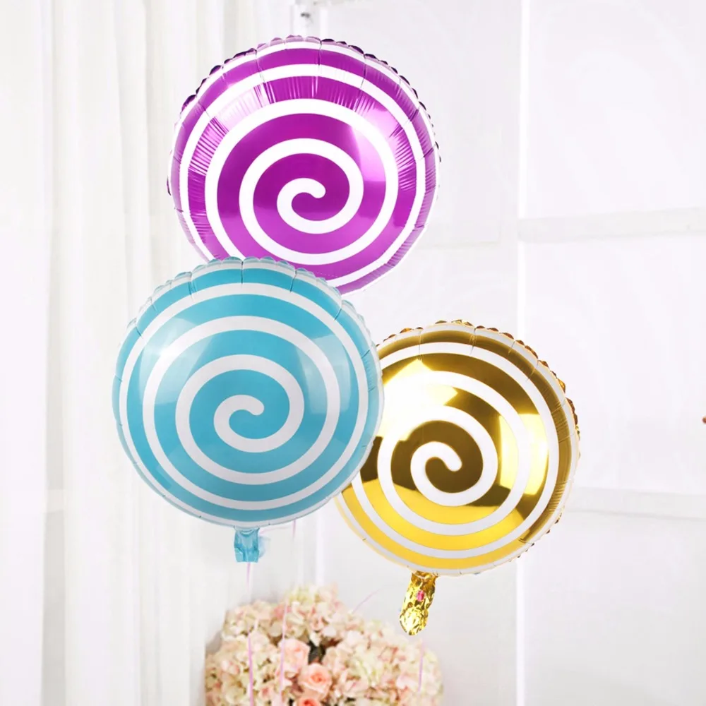 

FRIGG 6Pcs Foil Candy Balloons 18inch Round Lollipop Balloon Birthday Party Decorations Kids Baloons Baby Shower Decor