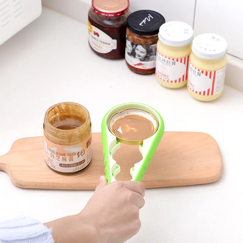 

Jar Opener 4 In 1 Handy Screw Cap Cute Bottle Openers Multi Purpose Anti-slip Can Opener Bottle Lid Grip Wrench Kitchen Gadgets