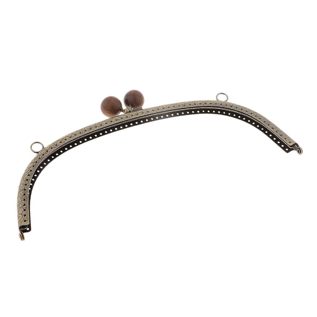  24.5cm Metal Arch Frame Kiss Clasp Lock Bead Head for DIY Handbag Purse Coin Bag