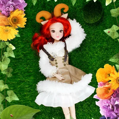 Игрушки для девочек bjd кукла 12 кукла-Зодиак 30 см Высота Рождественские предложения - Цвет: Коричневый