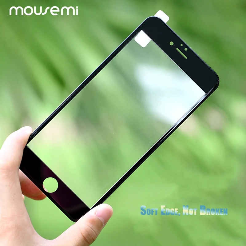 MOUSEMI закаленное стекло для iPhone 7 Защита экрана Мягкий край 8 Plus 3D полное