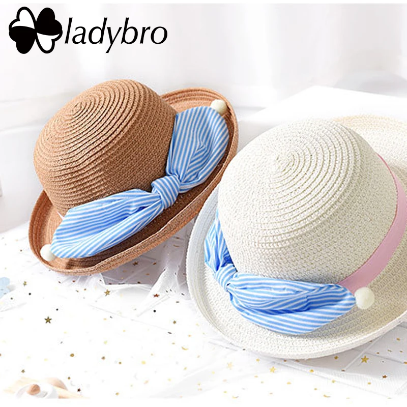 Buy Ladybro Outdoor Cute Bowknot Pearl Child Hat Summer Straw Hat Kids Sun Hat