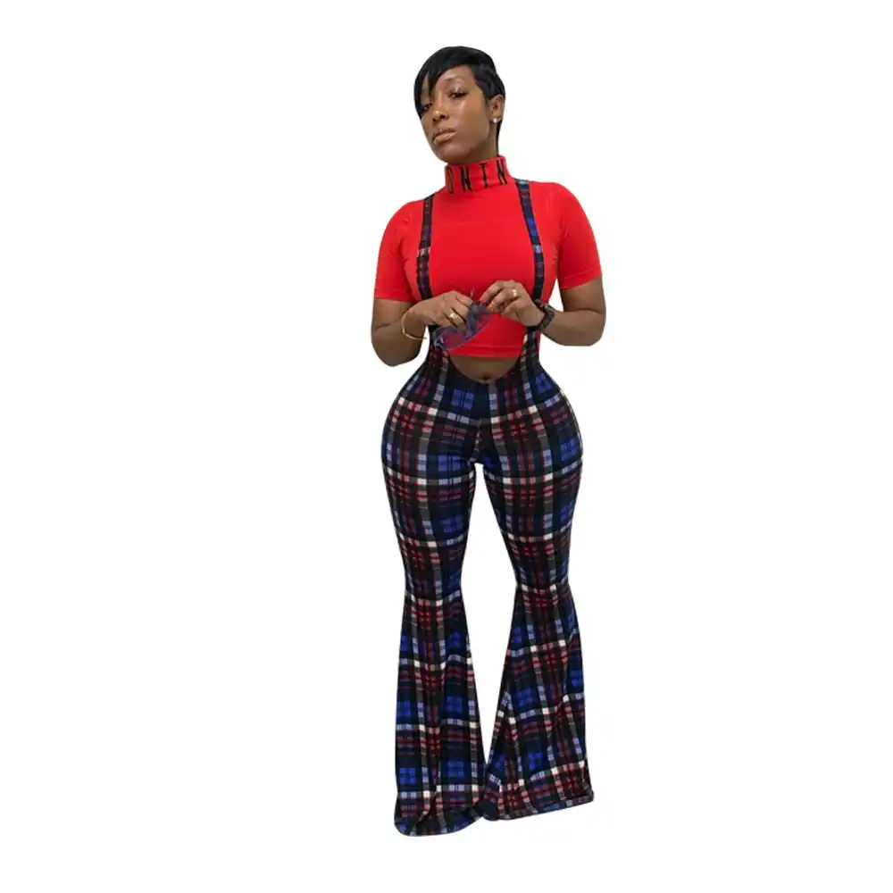 high waisted bell bottom overalls