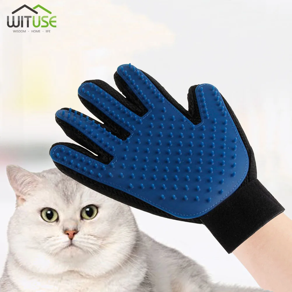 

Silicone Dog Pet brush Glove Deshedding Gentle Efficient Pet Grooming Glove Dog Bath Cat cleaning Supplies Pet Glove Dog combs