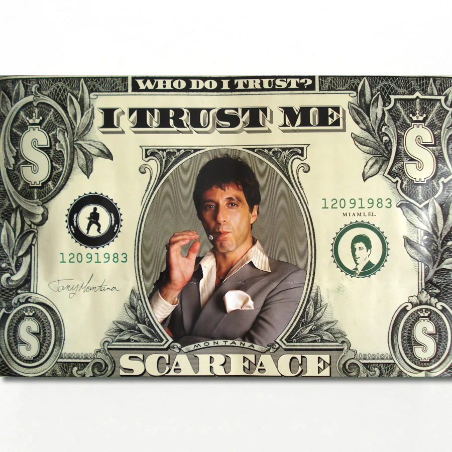 

Classic Movie Scarface Al Pacino Dollar Wall Art Poster Canvas Art Prints Wall Paintings for living room Decor