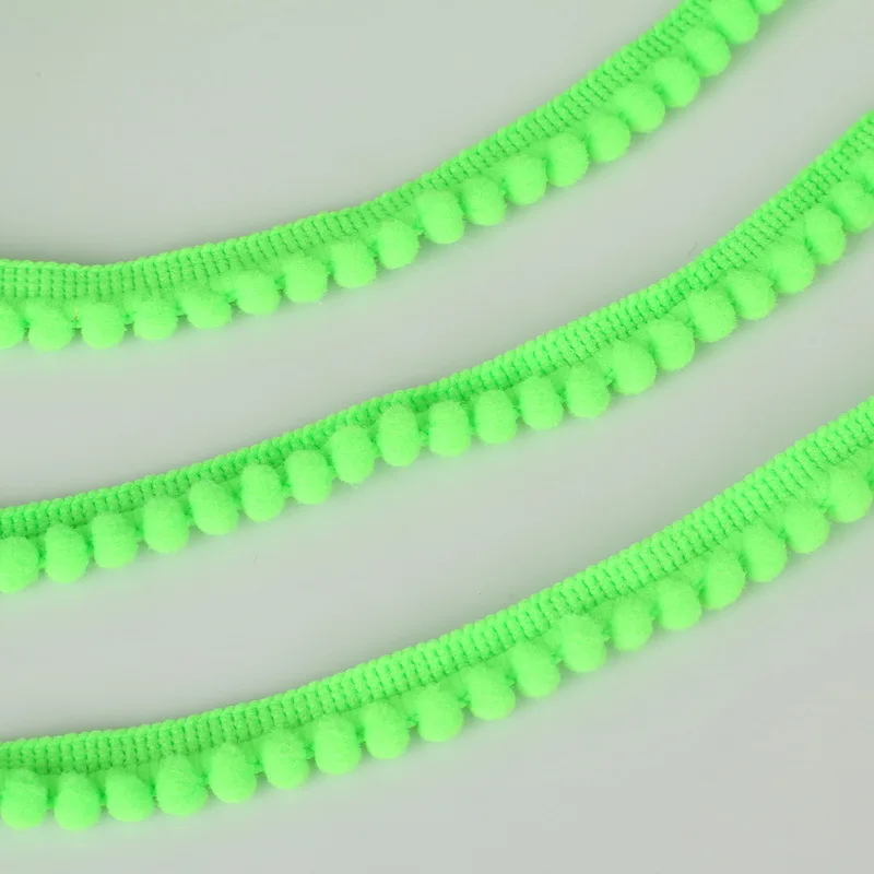 Vibrant Pom Pom Trim Fringe Ribbon for Crafts and Sewing - 5 Yards