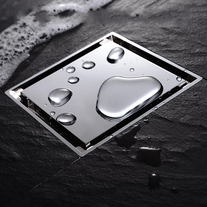 New Bathroom Brass Floor Drain Shower Drain Polished Chrome Finish