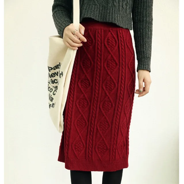 2016 new fashion women knitted skirts long skirts package hip retro