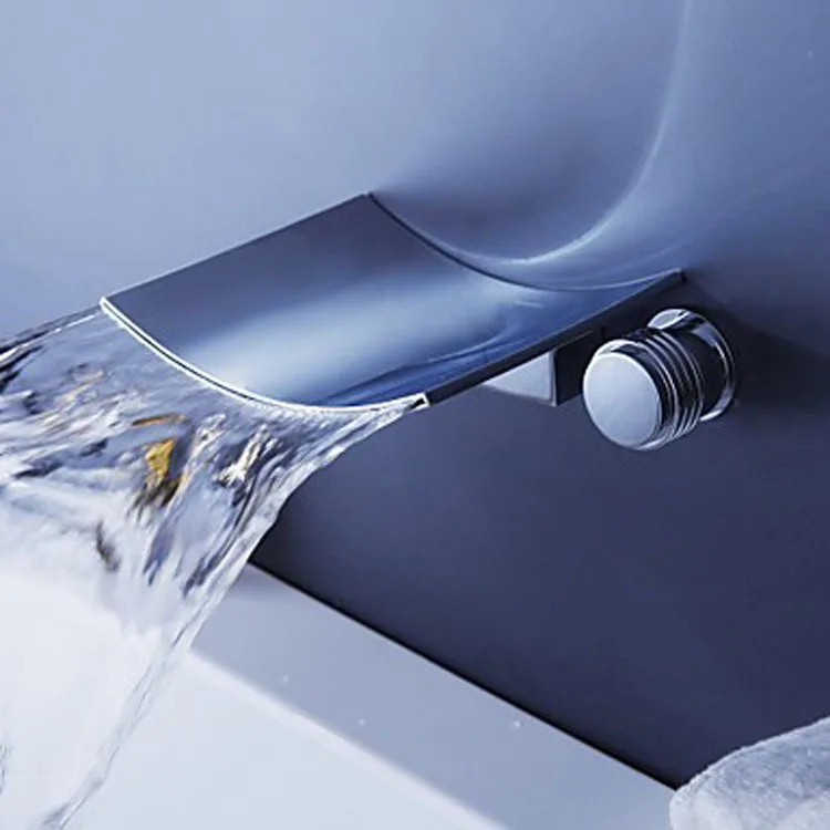LED Light Glass Waterfall Basin Faucet for Bathroom. The black Deck Mount Square Vanity Sink Mixer Tap | Обустройство дома