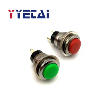 

YongYeTai DS-318 green/red push button switch mounting hole 12MM lockless switch self reset button switch Free shipping