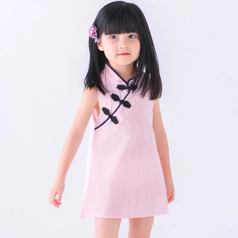 Платье для маленьких девочек, одежда для девочек, Одежда для малышей китайские традиционные платья Чонсам Праздник День Рождения Вечеринка платье для девочек