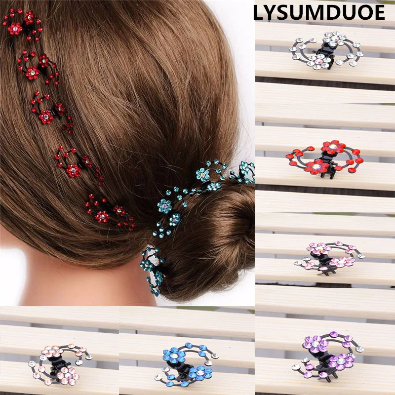 

Wedding Bridal Hair Claw Flower Jewelry Hair Accessories Crystal Rhinestone Snowflake Clip Floral Mini Claw 4Pcs/Lot Accessory