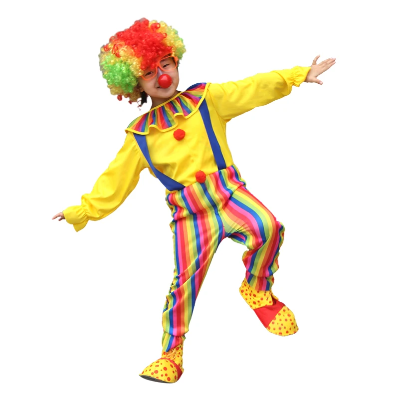 Kids Circus Halloween Clown Cosplay Costumes Naughty Harlequin Fancy Fantasia Infantil Boy Girl Carnival Party Supplies