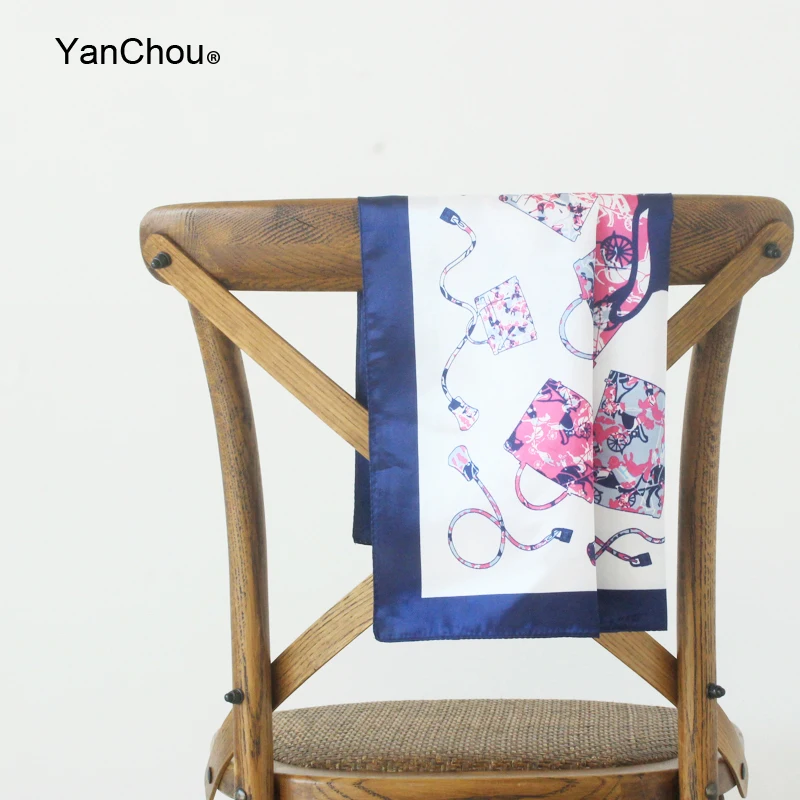 

Luxury Square Polyester Scarf Neck Neckerchiefs For Women Bag Print Foulard Femme Korean Small Scarves 60cm Dropshipping