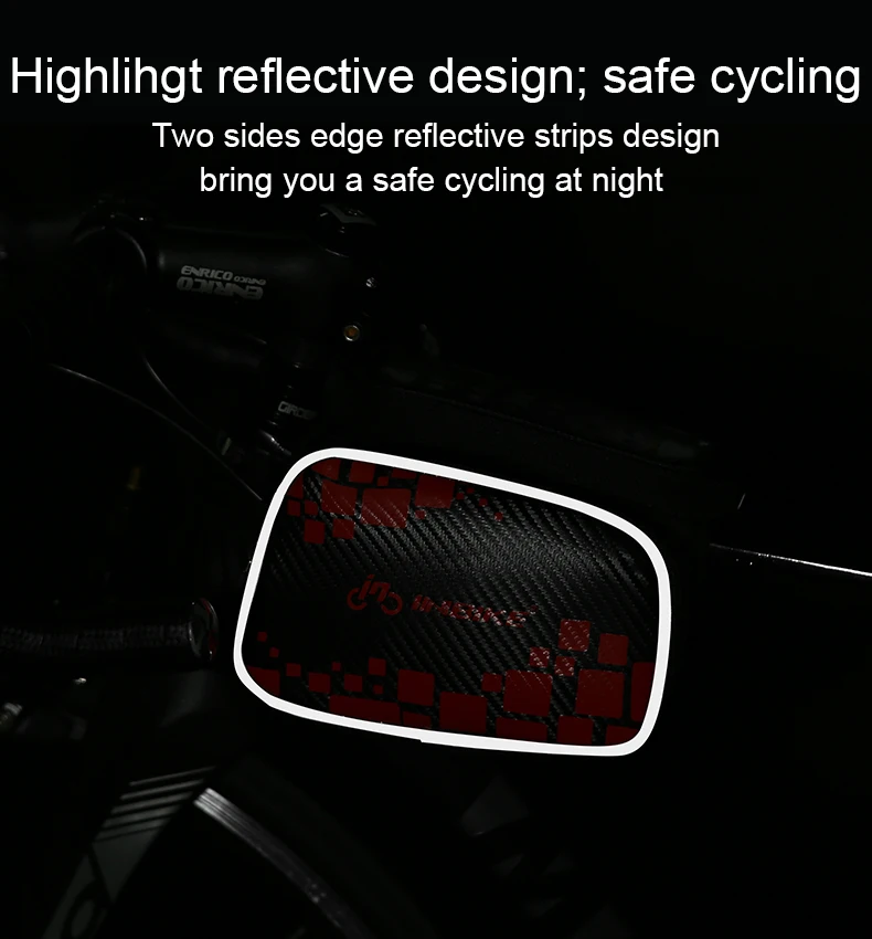 Perfect INBIKE MTB Road Bike Bags Rainproof Touch Screen Cycling Top Front Tube Frame Bags 6.0 Inch Cellphone Case Bicycle Accessories 7