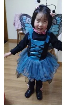 Голубая бабочка костюм для девочки милые животные Хэллоуин костюмы для девочек животных Одежда для костюмированной игры Дух костюмы