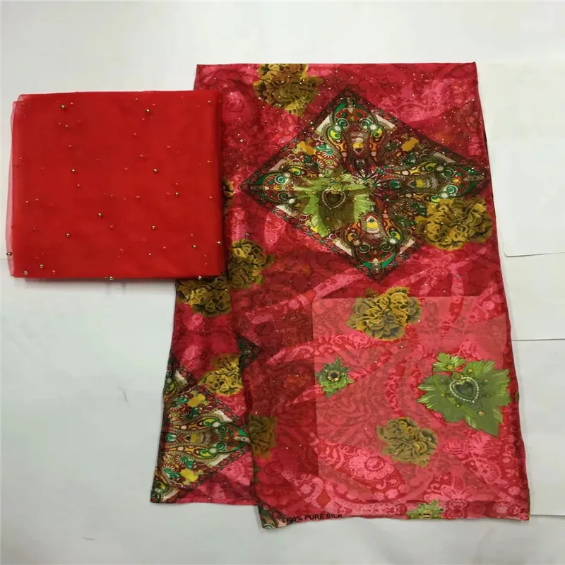 

Hot selling satin silk fabric 5+2 yards/lot colorfast Nigrian design African wax pattern satin silk fabric for clothing LXE10173