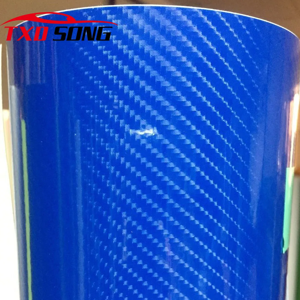 TopqualityUltraBlueGloss5DCarbonFiberVinylWrap4DTexture