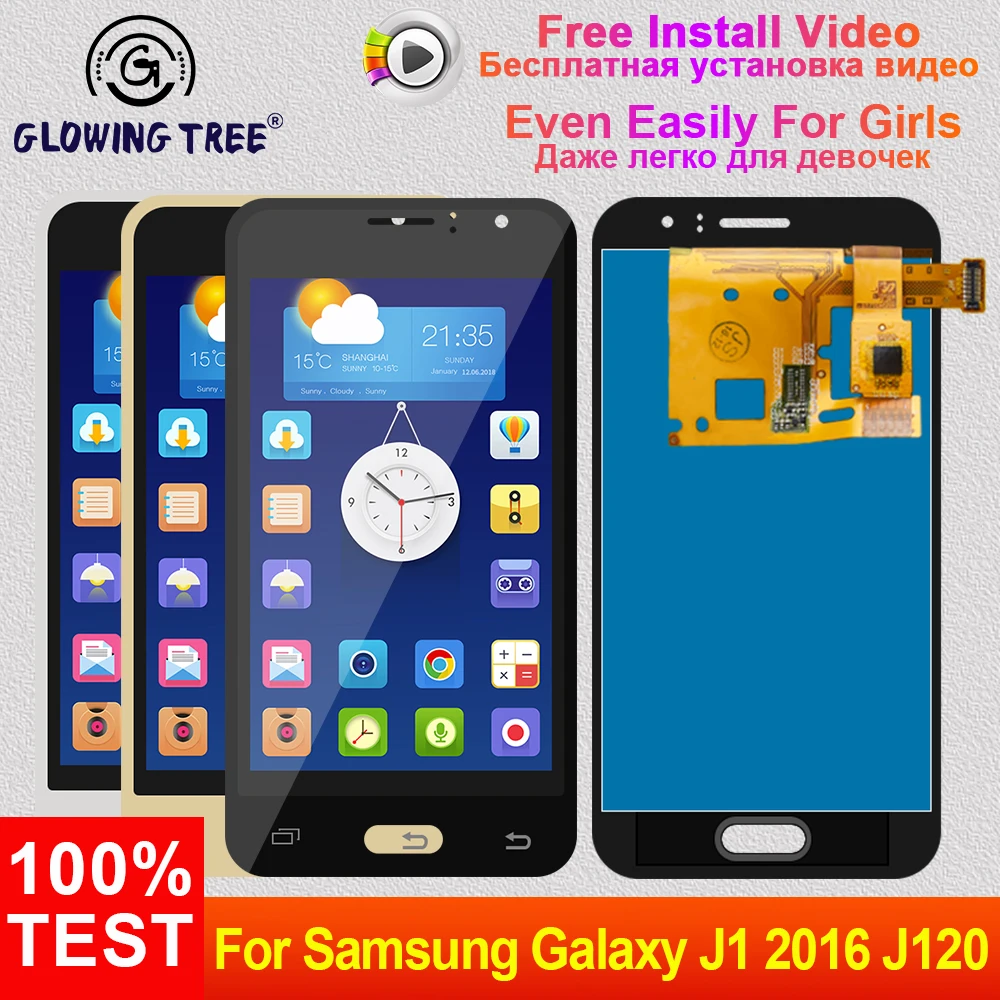 

For Samsung Galaxy J1 2016 J120 J120A J120F J120M J120FN Touch Screen Digitizer Sensor + LCD Display Monitor Assembly