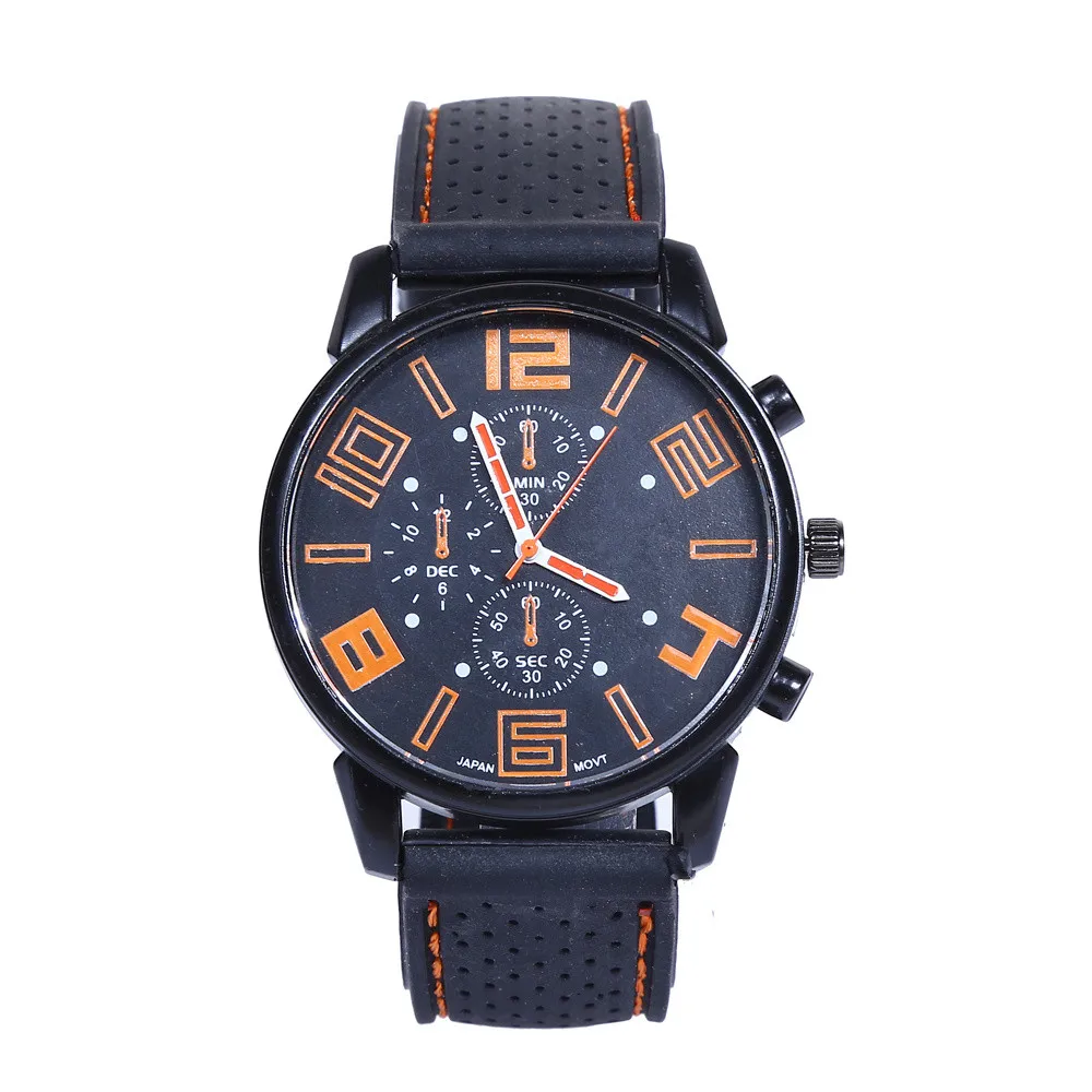 Duobla новые мужские модные спортивные крутые кварцевые наручные аналоговые часы мужские многофункциональные студенческие наручные часы из силикагеля 40Q - Цвет: Orange